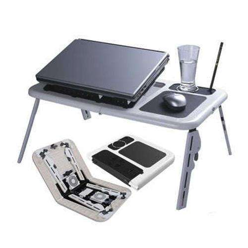 Laptop Desk Foldable Table e-Table Bed with USB Cooling Fans Stand