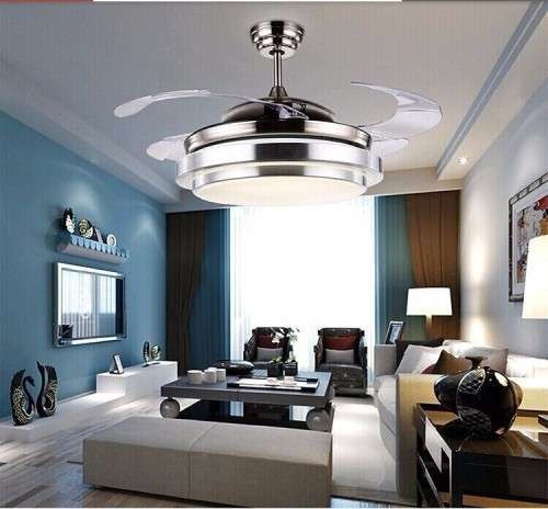 Ultra quiet 42" hidden blade LED 30W (cool and warm white) invisible ceiling fan lamp Remote Control