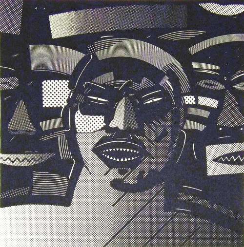 Norman Catherine. Masks. Hand printed silkscreen. Signed in pencil.