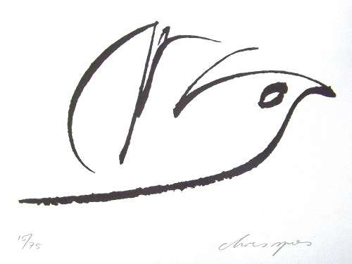 Chris Spies. BIRD. Litho, Pencil signed and numbered. A3.