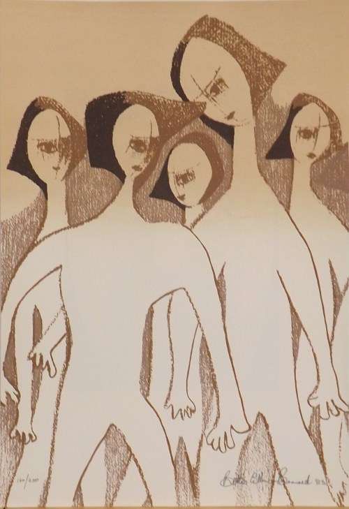 Bettie Cilliers-Barnard. GATHERING OF THE WOMEN. Hand printed silkscreen. Pencil signed.