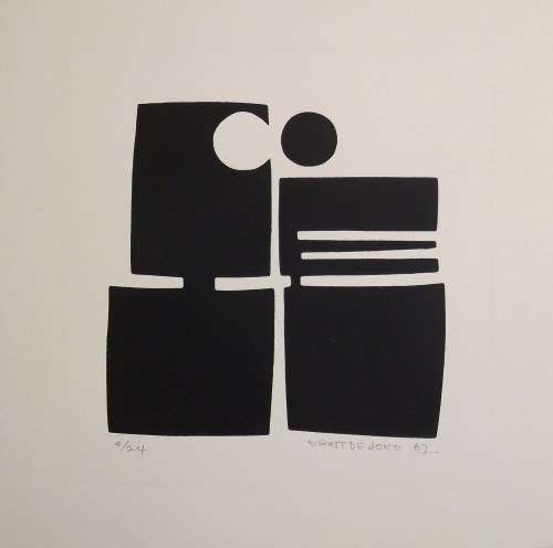 Ernst de Jong. Hand printed silkscreen 1967. Pencil signed and numbered.