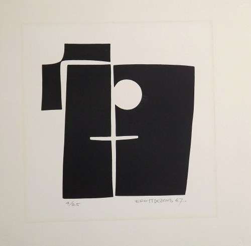 Ernst de Jong. Hand printed silkscreen 1967. Pencil signed and numbered.