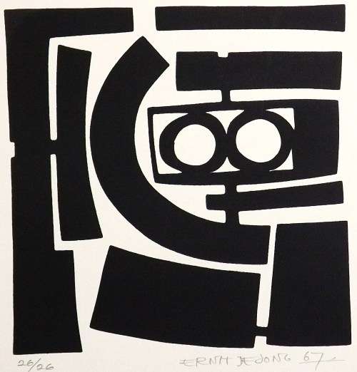 Ernst de Jong. Hand printed silkscreen 1967. Pencil signed and numbered.