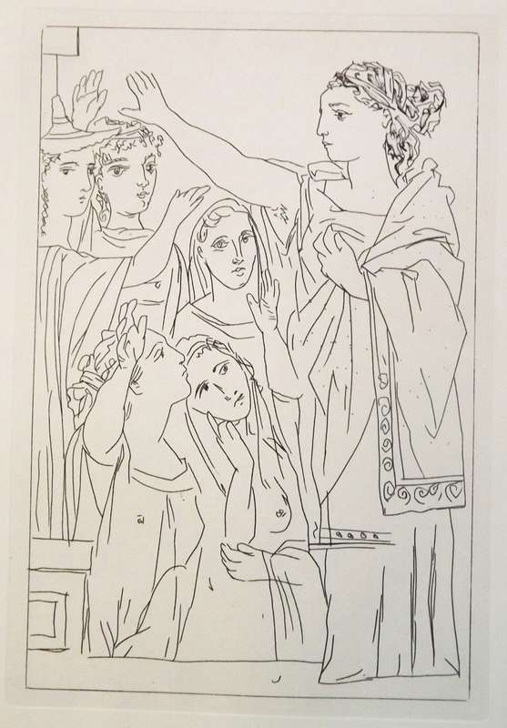 PABLO PICASSO. SERMENT DES FEMMES. Hand printed intaglio print. Mint condition. COA attached.