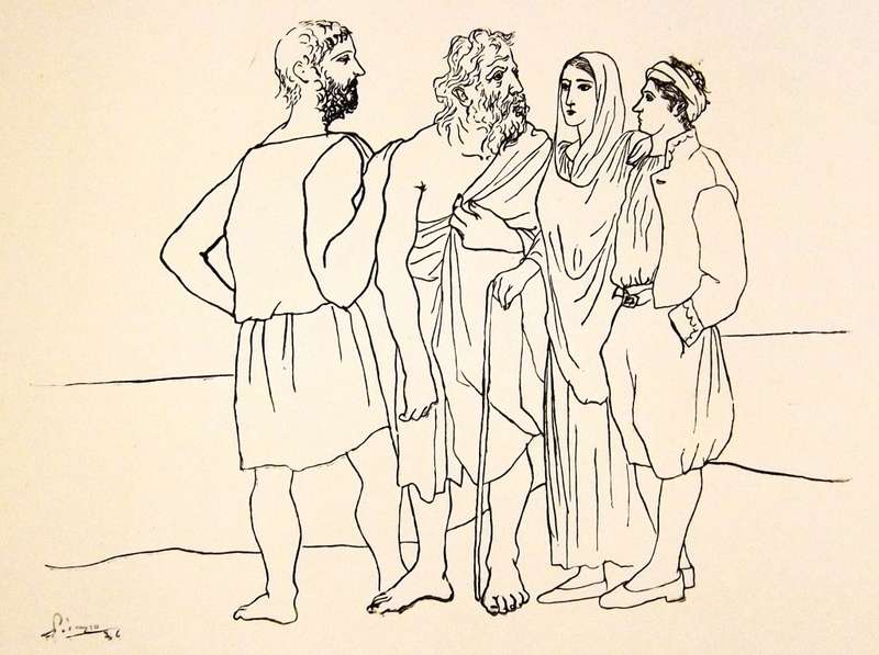PABLO PICASSO. 1926 WOOD ENGRAVING. 250mm x 280mm. Hand printed. Mint condition.