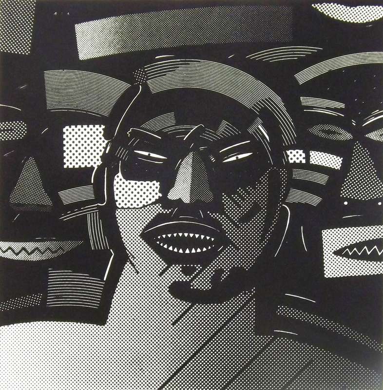 NORMAN CATHERINE. MASKS. A3. Hand printed silkscreen. Limited edition. Signed.