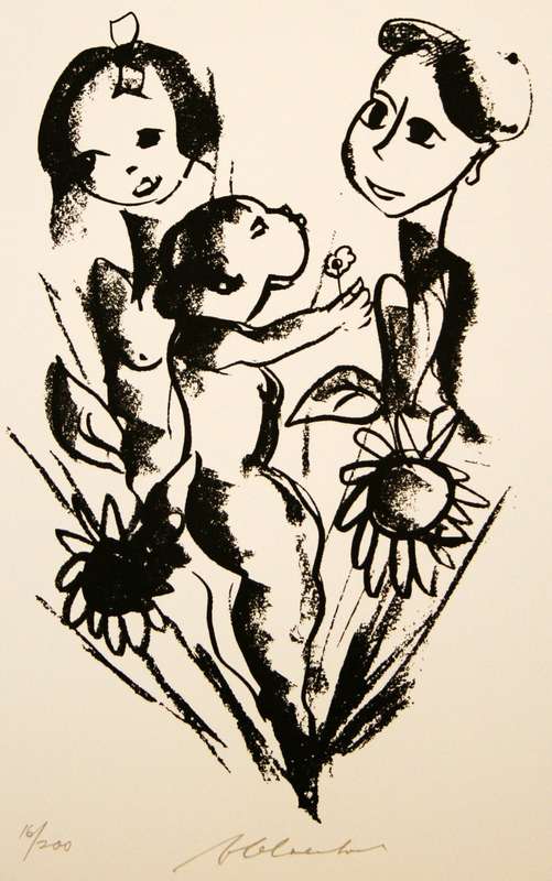 FRANS CLAERHOUT. A4. GROEI SOOS SONNEBLOM. Hand printed silkscreen. Signed.