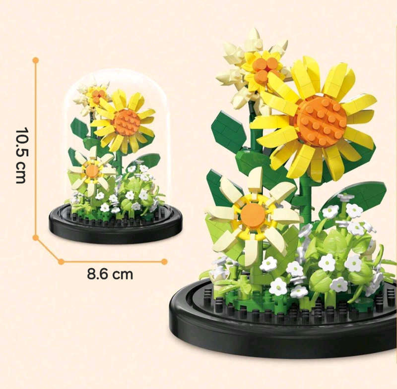 Generic LEGO flower | Mini Sunflowers | With Acrylic Cover