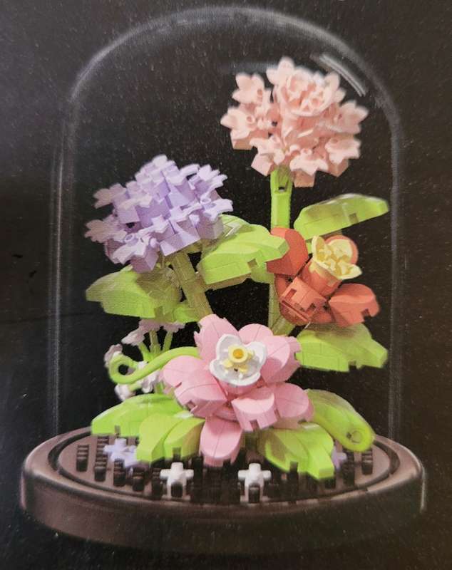 Lot of Generic LEGO flowers | With Acrylic Cover