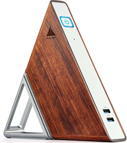 Mini PC - Quad Core Celeron N3450 stylish triangle wood finish