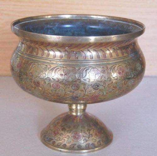 Stunning Vintage Brass Pedestal Vase - Height 160mm Diameter 170mm