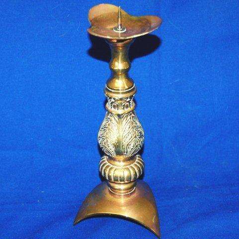 Stunning Tall Etched Brass Candle Holder - Height 275mm