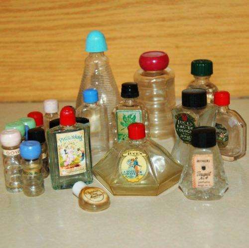 18 Assorted Miniature Perfume Bottles - Tallest 90mm