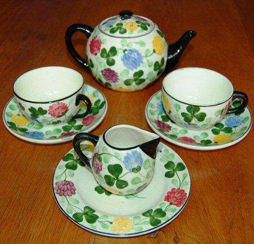 Ges Gesch Germany - Teapot, 2 Cups and Saucers, Milk jug & 1 Plate. See pics and details below.