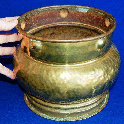 Large Brass Planter - Diameter 200mm - Height 180mm