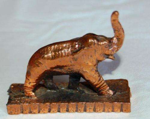 Solid Copper Miniature Elephant - Height 50mm