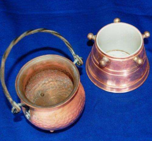 Copper Potjie Pot (95mm High) and Copper Container