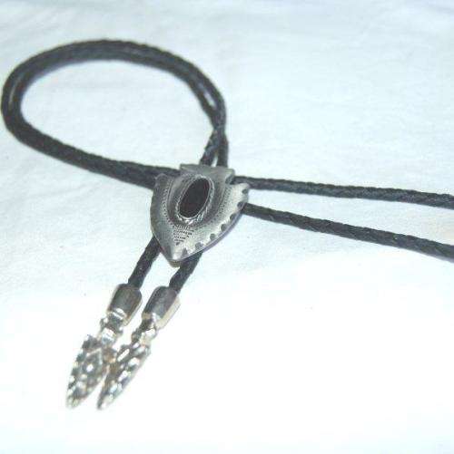 Attractive Bolo with Onyx Type? center piece