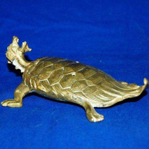 Brass "Dragon" Turtle - Baby missing from it's back - Length 170mm