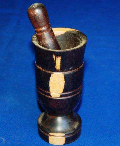 Small Wooden Pestle & Mortar - Height 130mm