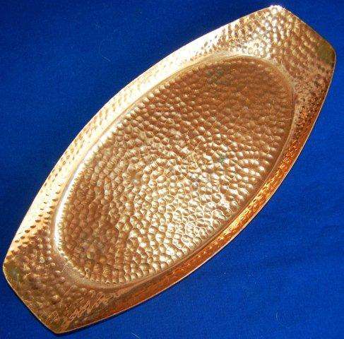 2 Copper Trays and a Pan - (Some wear noted) Round Tray Diameter is 225mm