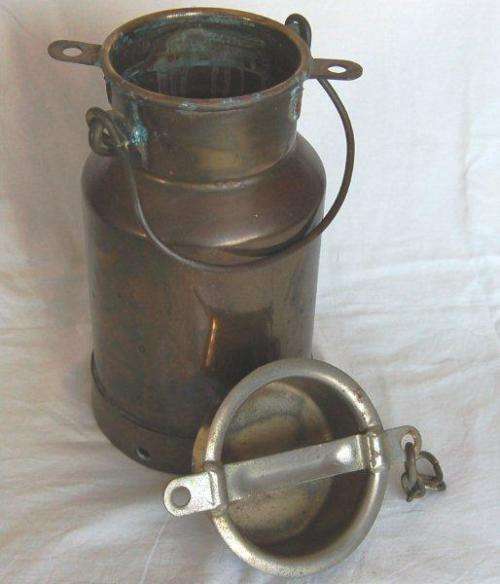 Milk or Cream Can - In good condition - Height 320mm Base Dia 180mm - Could be stainless Steel