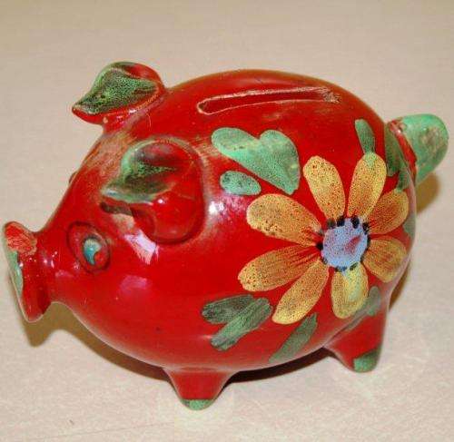 Cute Little Piggy Bank - Complete with Stopper - Small Nick on his nose - Length 130mm