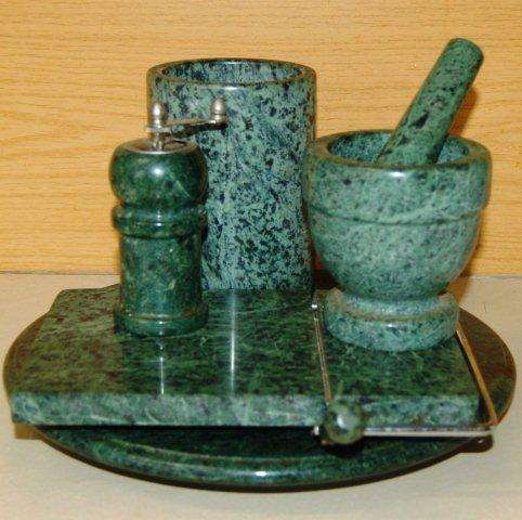 Faux Marble Lazy Susan & Matching accessories see all pictures - Lazy Susan Dia 300mm