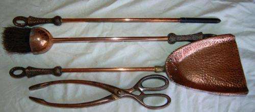 Vintage Quality Solid Copper Fireplace Set - Read description for all the details & Postage