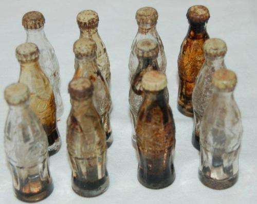 Vintage Case of 12 Miniature Coca-Cola Bottles & 12 Pepsi Bottles - See description for all details