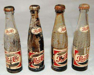 Vintage Case of 12 Miniature Coca-Cola Bottles & 12 Pepsi Bottles - See description for all details