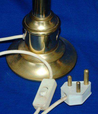 Vintage G.V. Harnisch Efth Grundlagt 1842 Brass Kerosene Lamp (Electrified) in working order.