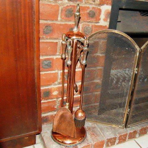 Vintage Quality Solid Copper Fireplace Set - Read description for all the details & Postage