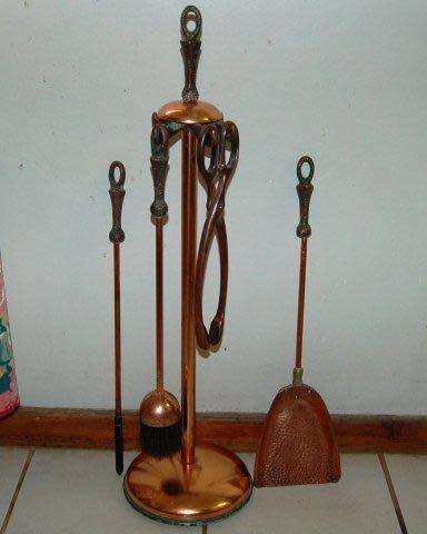 Vintage Quality Solid Copper Fireplace Set - Read description for all the details & Postage