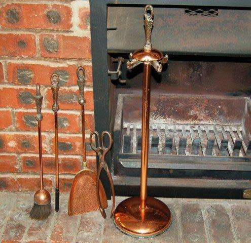 Vintage Quality Solid Copper Fireplace Set - Read description for all the details & Postage