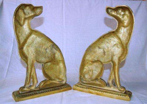 Pair of Victorian Brass Door Porters "Retrievers" Circa 1880 - Read Description for all details.