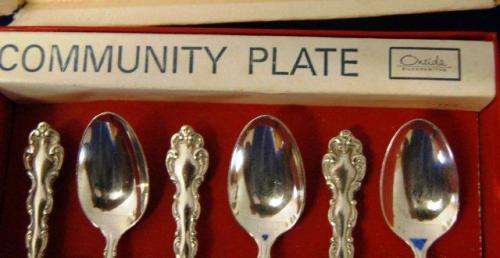 6 Community Silver Plated Teaspoons - Length 115mm