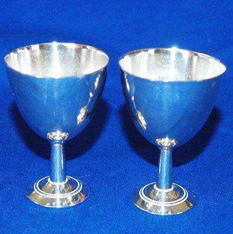 Pair of Silver Plated ? Egg Cups - Height 65mm