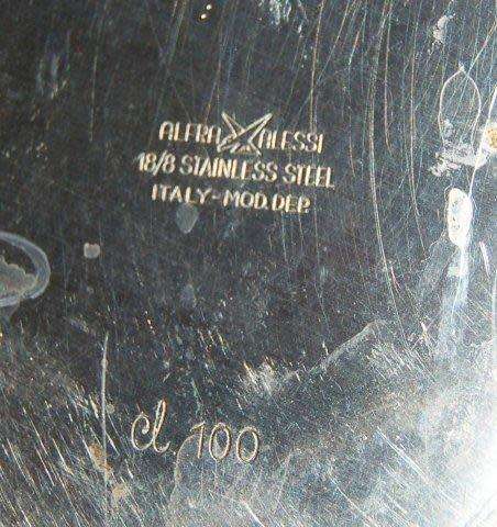 Alfra Alessi Italy - 18/8 Stainless Tea Set on Tray - See description for sizes