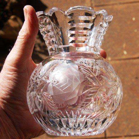 Absolutely Stunning - Heavy Lead Crystal - Rose Cut Vase - Height 145mm - See all Pictures.