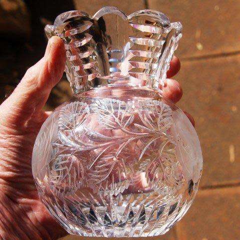 Absolutely Stunning - Heavy Lead Crystal - Rose Cut Vase - Height 145mm - See all Pictures.