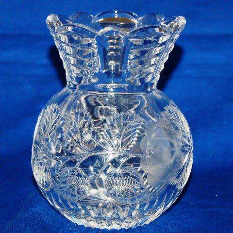 Absolutely Stunning - Heavy Lead Crystal - Rose Cut Vase - Height 145mm - See all Pictures.