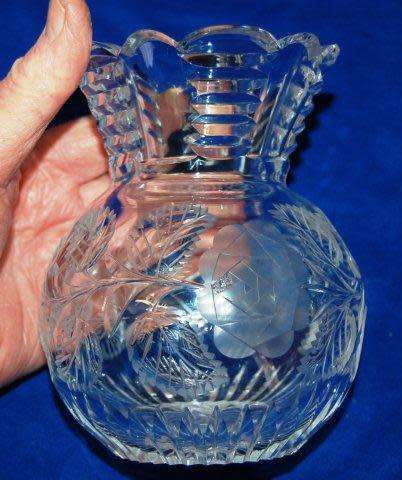 Absolutely Stunning - Heavy Lead Crystal - Rose Cut Vase - Height 145mm - See all Pictures.