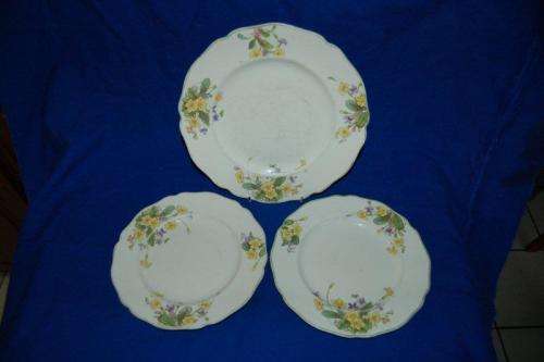 Royal Doulton "April" Service Dish & Lid - Large Plate and 2 Smaller Plates - See description.