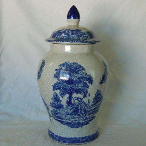 Large Victoria Ware Ironstone ? Crackle Urn/Jar "Little Boy Blue" Read description for details.