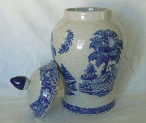 Large Victoria Ware Ironstone ? Crackle Urn/Jar "Little Boy Blue" Read description for details.