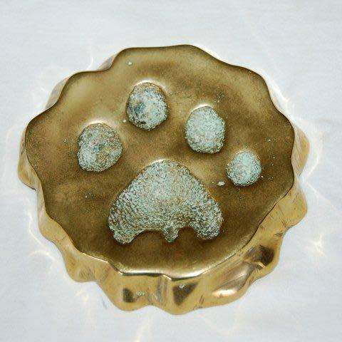 Brass Lion Cub Paw Print Paper Weight - 115mm X 110mm - Weight 420grams