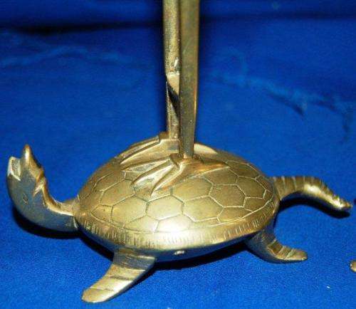 Vintage Brass Feng shui incense burners - Turtle & Crane - Height 300mm - See description.