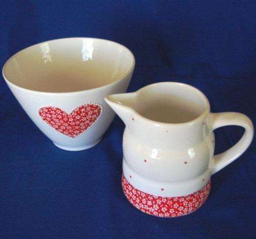Hand Made "URCHIN ART" Jug & Bowl as per pictures - Bowl height 120mm